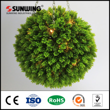 Custom lighted artificial topiary boxwood ball for mall decoration